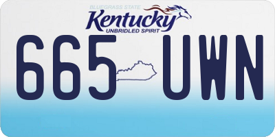 KY license plate 665UWN