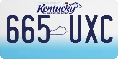 KY license plate 665UXC