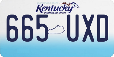 KY license plate 665UXD
