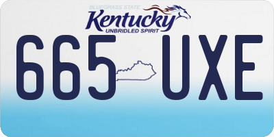 KY license plate 665UXE