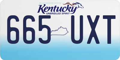 KY license plate 665UXT