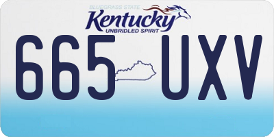 KY license plate 665UXV