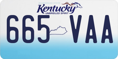 KY license plate 665VAA