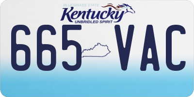 KY license plate 665VAC