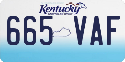 KY license plate 665VAF