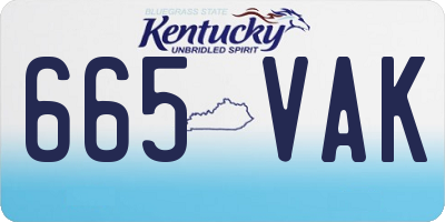 KY license plate 665VAK