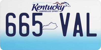 KY license plate 665VAL