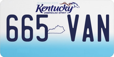 KY license plate 665VAN