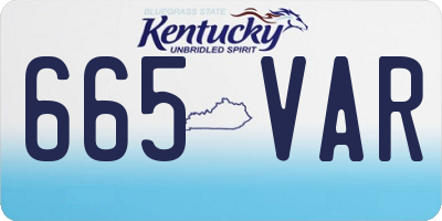 KY license plate 665VAR
