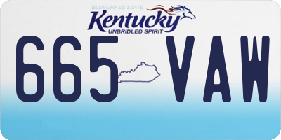 KY license plate 665VAW