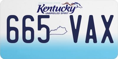 KY license plate 665VAX