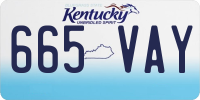 KY license plate 665VAY