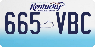KY license plate 665VBC