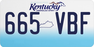 KY license plate 665VBF