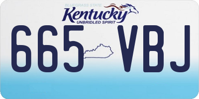 KY license plate 665VBJ