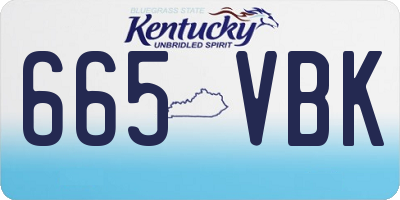 KY license plate 665VBK