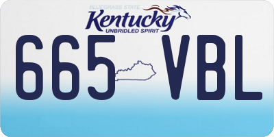 KY license plate 665VBL