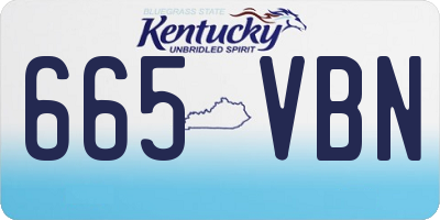 KY license plate 665VBN