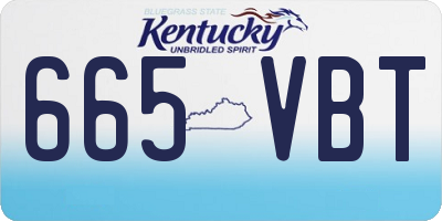 KY license plate 665VBT