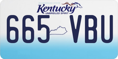 KY license plate 665VBU