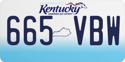 KY license plate 665VBW
