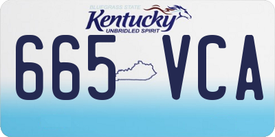 KY license plate 665VCA