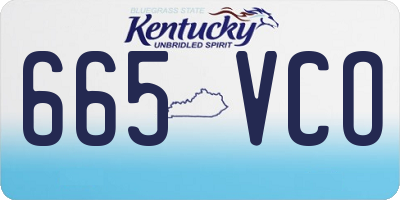 KY license plate 665VCO