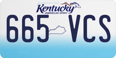 KY license plate 665VCS