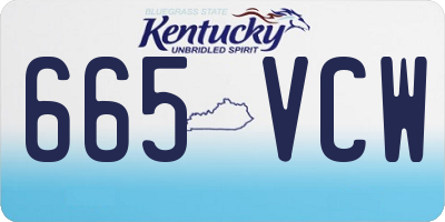 KY license plate 665VCW