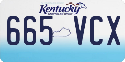 KY license plate 665VCX