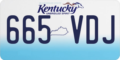 KY license plate 665VDJ