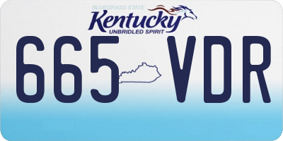 KY license plate 665VDR