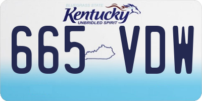KY license plate 665VDW
