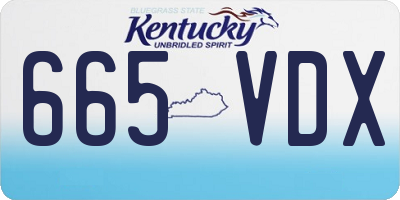 KY license plate 665VDX