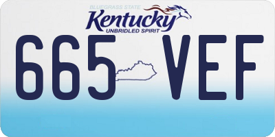 KY license plate 665VEF