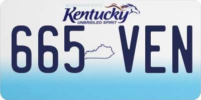 KY license plate 665VEN