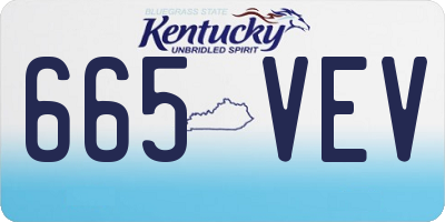 KY license plate 665VEV
