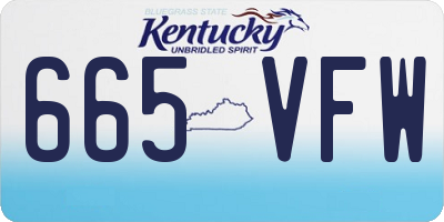 KY license plate 665VFW