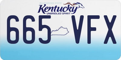 KY license plate 665VFX