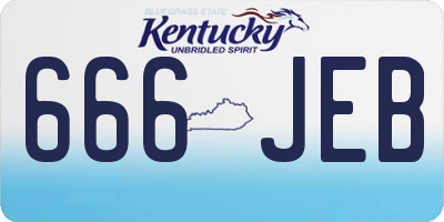 KY license plate 666JEB