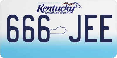 KY license plate 666JEE