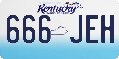 KY license plate 666JEH