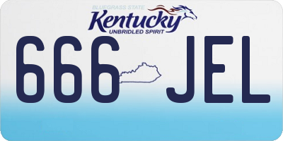 KY license plate 666JEL