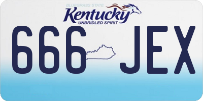 KY license plate 666JEX
