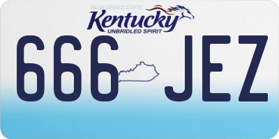 KY license plate 666JEZ