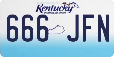 KY license plate 666JFN