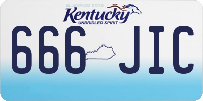 KY license plate 666JIC