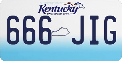 KY license plate 666JIG