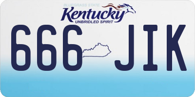 KY license plate 666JIK