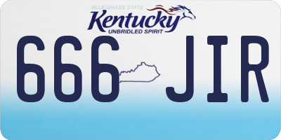 KY license plate 666JIR